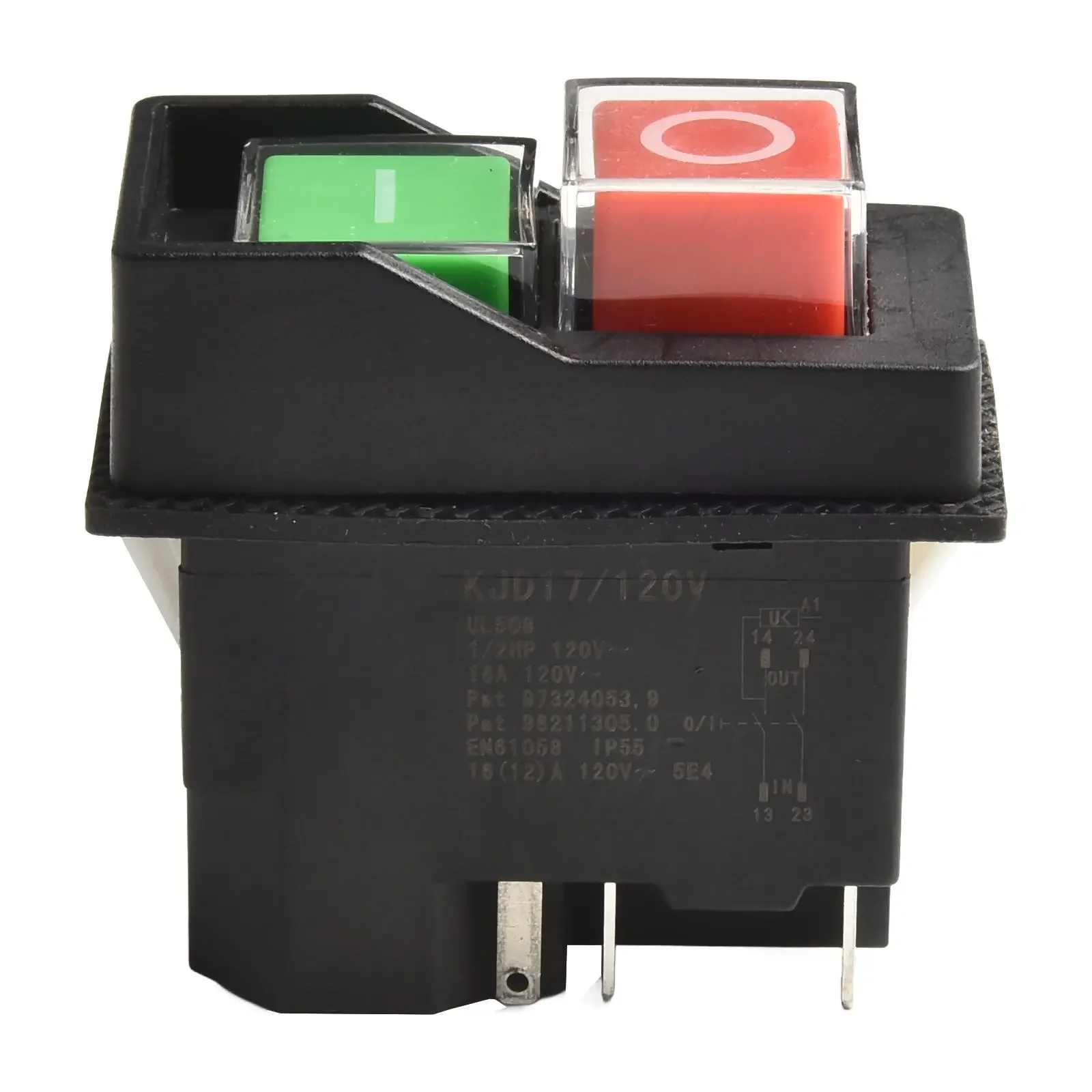 Interruptor de botón pulsador para KJD17/120V, 5 pines, Kjd17 120V, interruptores de botón pulsador, 1/2HP, 16A, interruptor electromagnético, piezas de herramientas eléctricas, 1 ud.