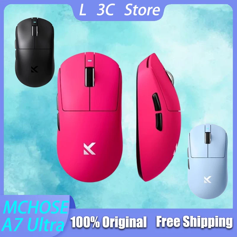 

MCHOSE A7 Ultra Gaming Mouse Wireless Tri-mode Lightweight Bluetooth PAW3395 Low Delay Gaming Mouse Customized PC Accessories