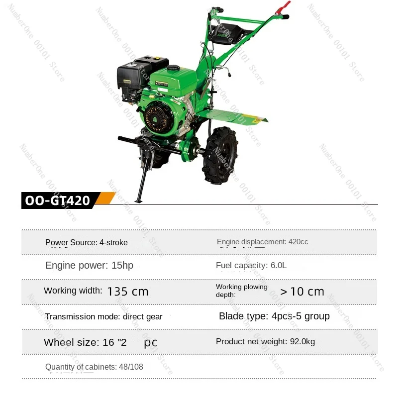 Gt420 Four-Stroke Gasoline Powered Rotary Tiller Cultivation Machine Farm Tool Manufacturer of Hard Farmland All-in-One