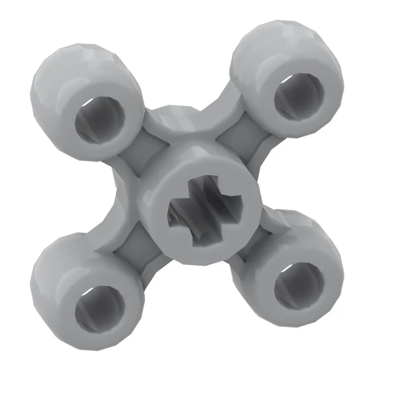 

1pcs 5405 Building block MOC knob 45° offset with cross hole 4 teeth X direction star tooth educational toy