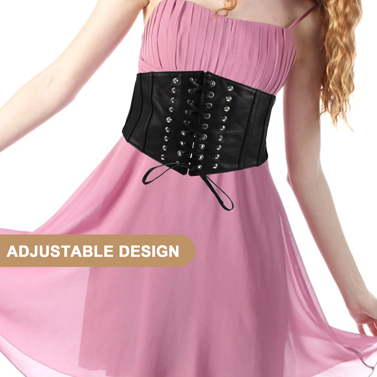 Breites Korsett, elastische Taille für Damen, dehnbar, verstellbar, Punk-Stil, Gürtel für Kleider, Pullover, Outfits, Damen, breiter Taillengürtel