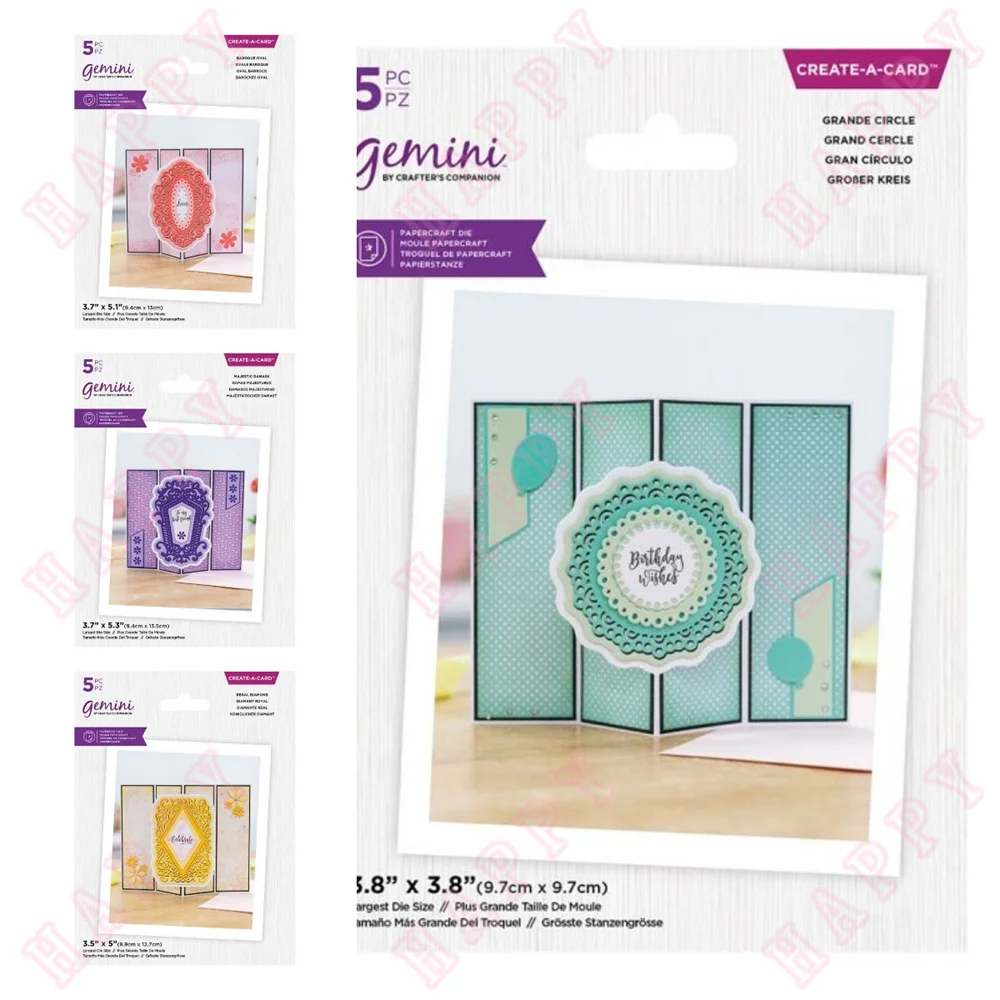 Patterns of Different Shapes Diamond Damask Grande Circle Cut Dies Scrapbook Diary Decoration DIY Greeting Template Cards Mould