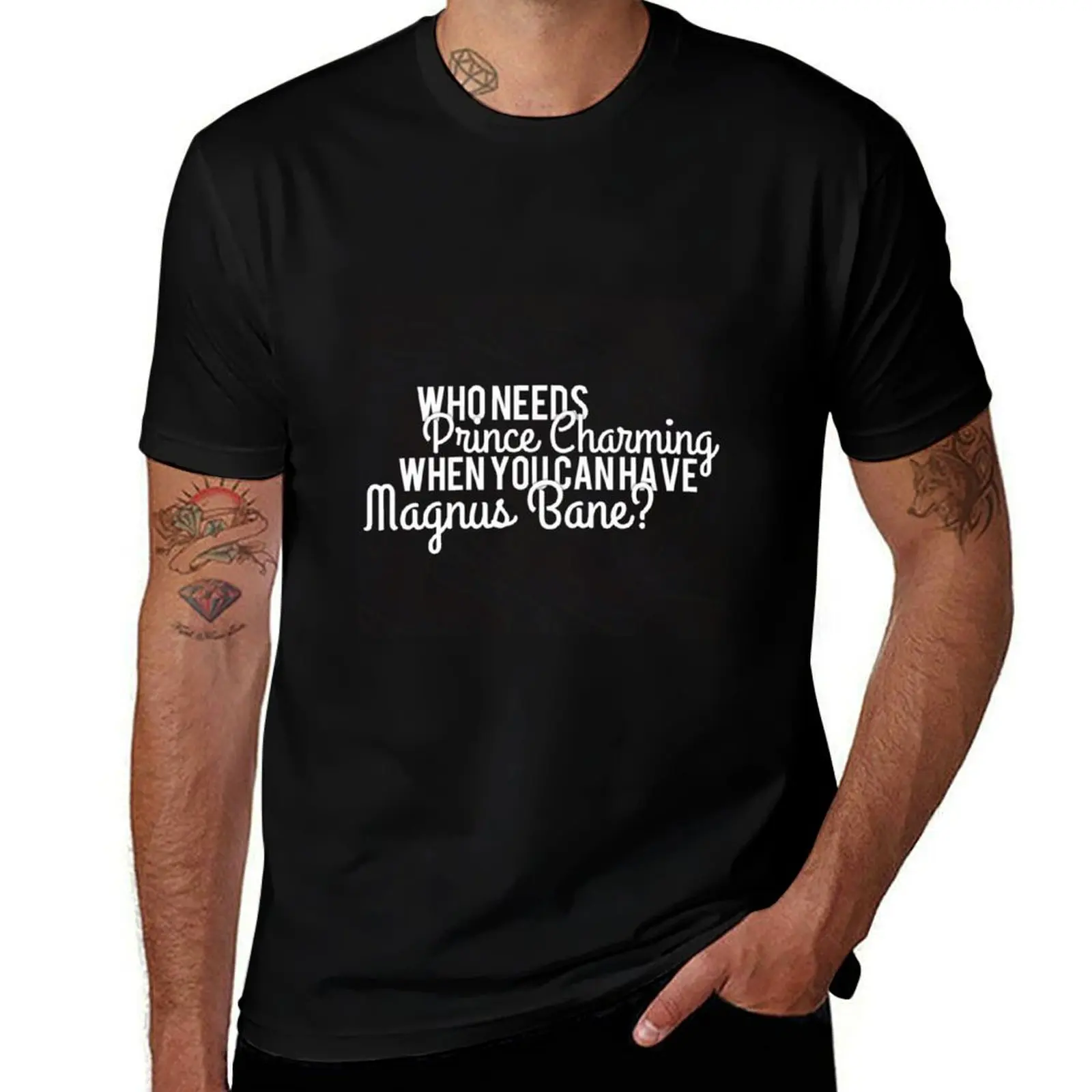 Prince Charming Magnus Bane T-Shirt Basic Solid Color Casual Tee Shirt T-Shirt