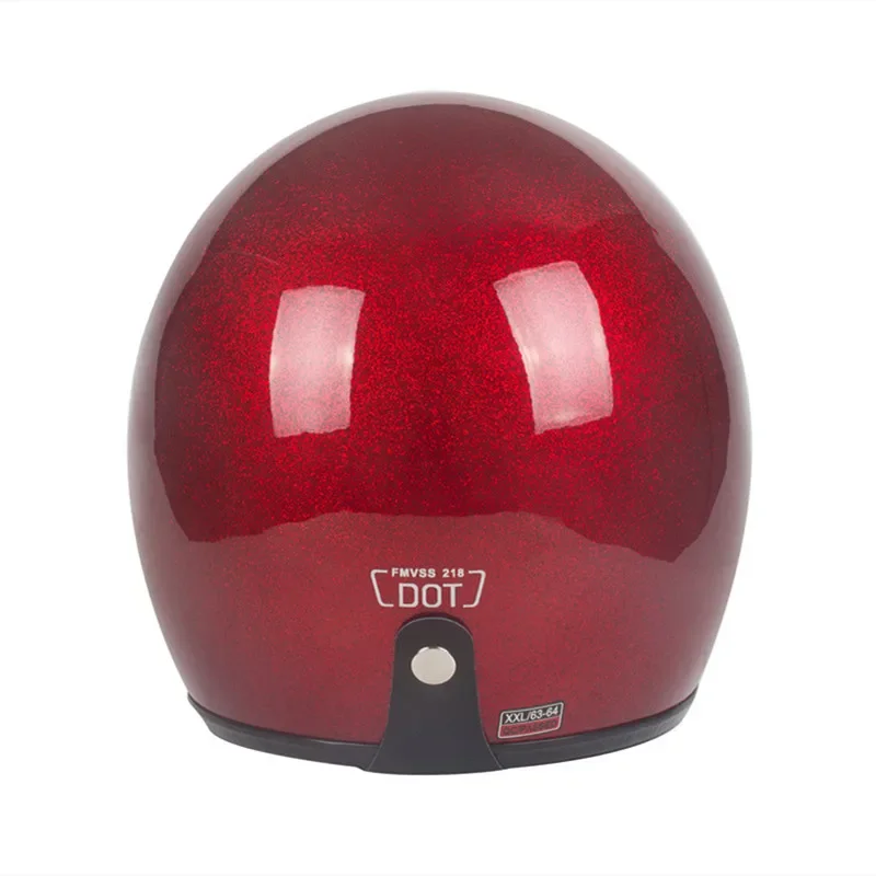 Red Vintage Cafe Racer Open Face Motorcycle Helmet High Quality Japanese Casco CE DOT Approved Shine Helmet for Bikers
