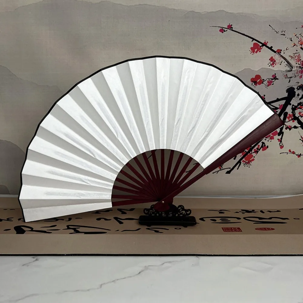 28cm Chinese Tai Chi Fan Multicolors DIY Dance Performance Fan Chinoiserie Gift Plastic Bone Hand Folding Stage Fan