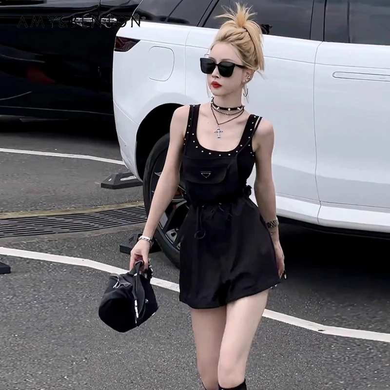 

American Style hot Girl Chic Sexy Slimming Women's Camisole Jumpsuit Original Design Summer New Versatile Strap Pants ladies
