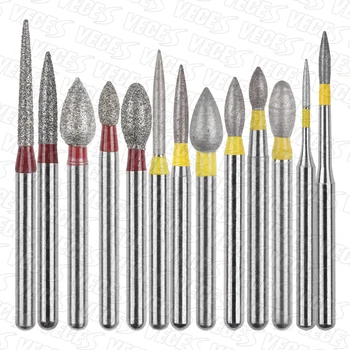 FO סוג 10 יחידות בורים יהלומים דנטליים FG 1.6mm למכונת יד מהירה לשיניים מפלדת אל-חלד