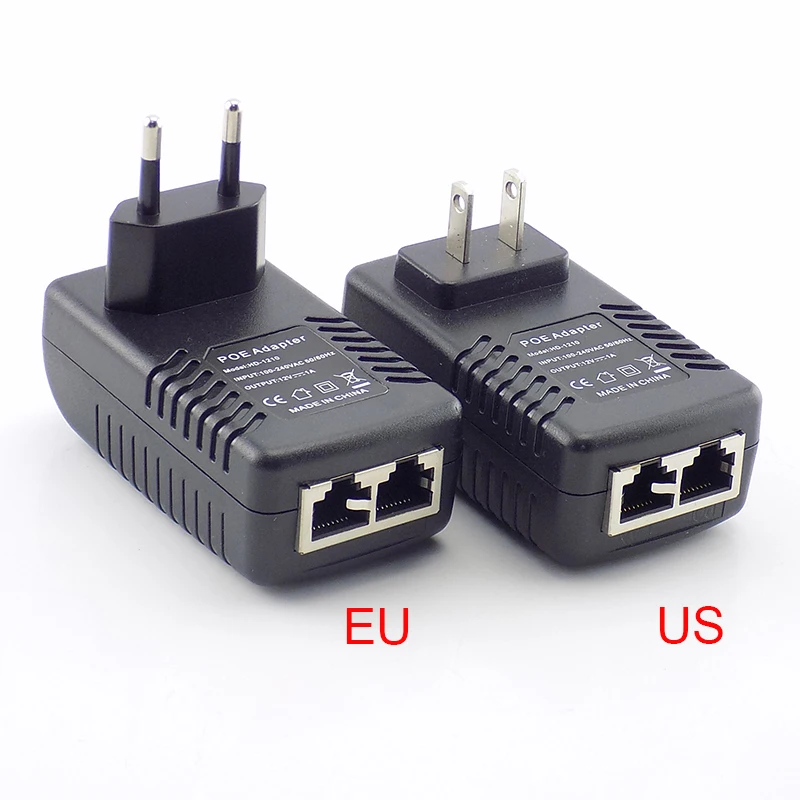 

12V 1A POE Injector Wall Plug POE Switch Power Supply Adapter Wireless Ethernet Adapter For IP Camera CCTV US/EU Plug