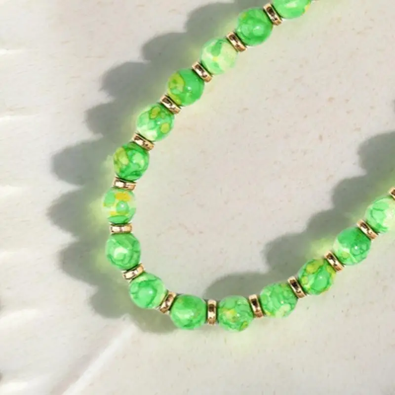 2026 New Stylish Crystal Turquoise Agate Beaded Phone Lanyard 8mm Beads 21cm Lightweight Design