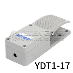 YDT1-17 Foot Pedal Machine Tool Foot Switch Aluminum Shell Reset Single Pedal Switches with KH9011 Chip Silver Contact 1NO 1NC