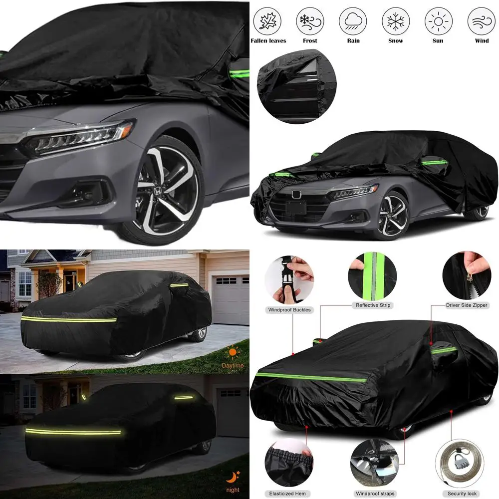 

Custom-Fit 6-Layer Waterproof Car Cover for 2007-2025 Honda Accord, with Zippered Door and Windproof Bands for All-Weather Prote