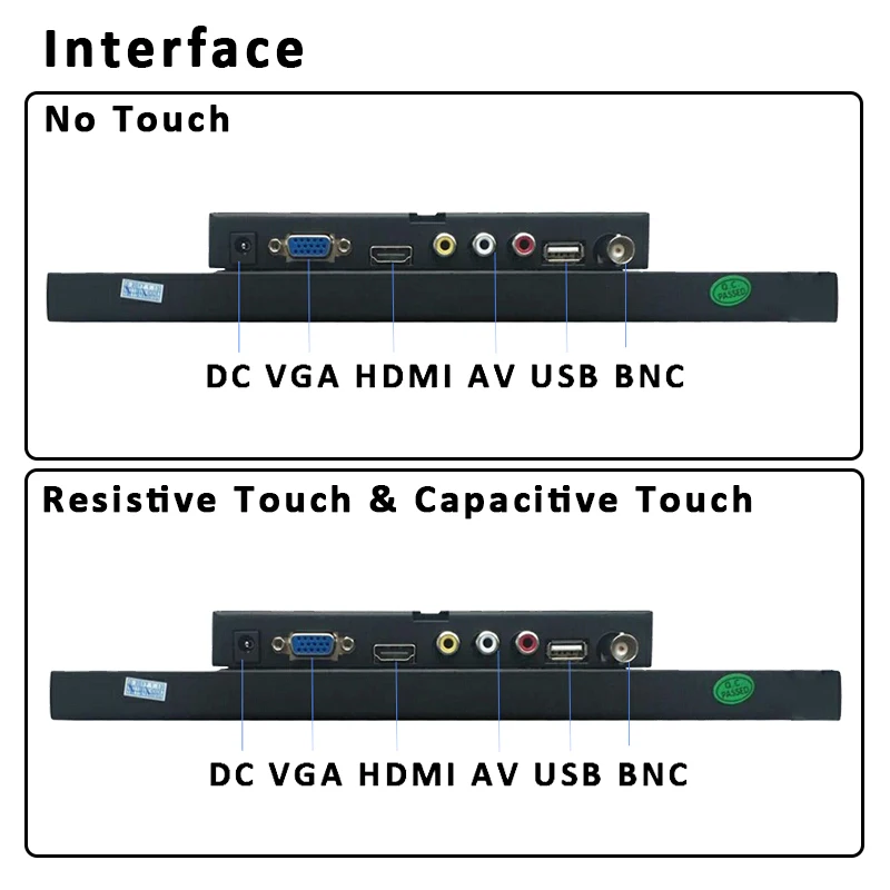 Zhixianda Cheap Price 10.1 Inch Open Frame Monitor 1280*800/1920*1200 HD Industrial Display With HDMI VGA BNC AV USB Interface