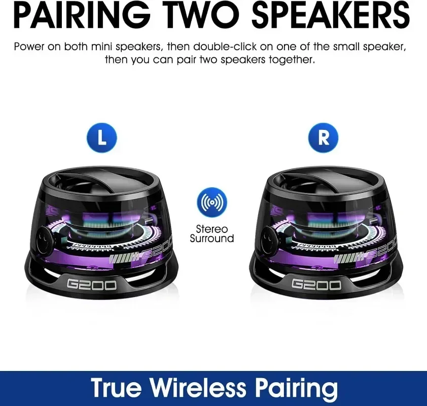 2025 NEW Bluetooth Speaker G200 RGB Lighting Magnetic Speaker BT5.3 Mini Sound Box 7 Hours Playback Phone Holder
