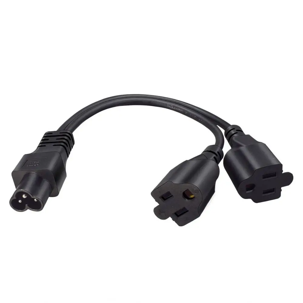 IEC320 C6 To Dual Nema 5 15R Female Power Cable For American Standard Socket Connector Device Extension Supply Lead
