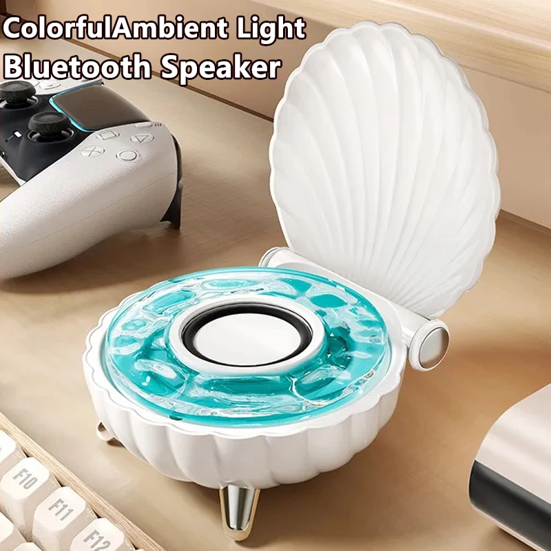 Mini Alto-falante Portátil Bluetooth, Conexão TWS, Estéreo, Soundbar, MP3 Sem Fio, Leitor de Música com Luz Ambiente Colorida