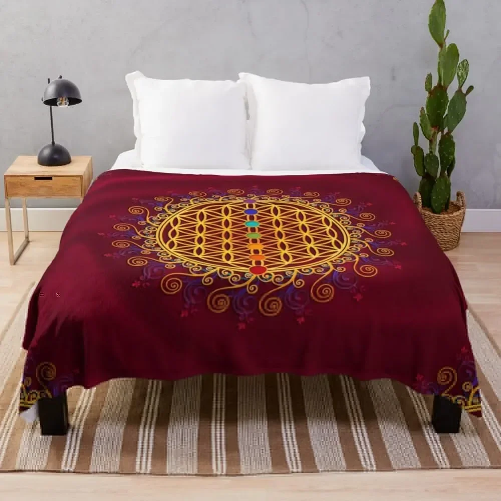 

FLOWER OF LIFE, CHAKRAS, SPIRITUALITY, YOGA, ZEN, Throw Blanket halloween Blankets Sofas Of Decoration Blankets