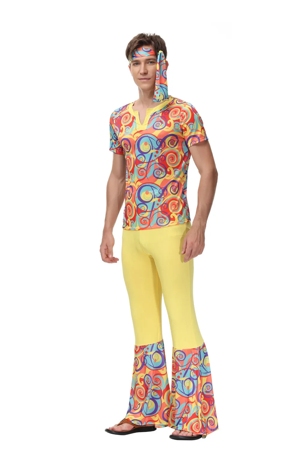 Fantasia Hippie Cosplay retro para homem e mulher, Carnaval, Disfarce extravagante, Roupa de festa, Rock, Disco, Clube noturno, Anos 60, Anos 70