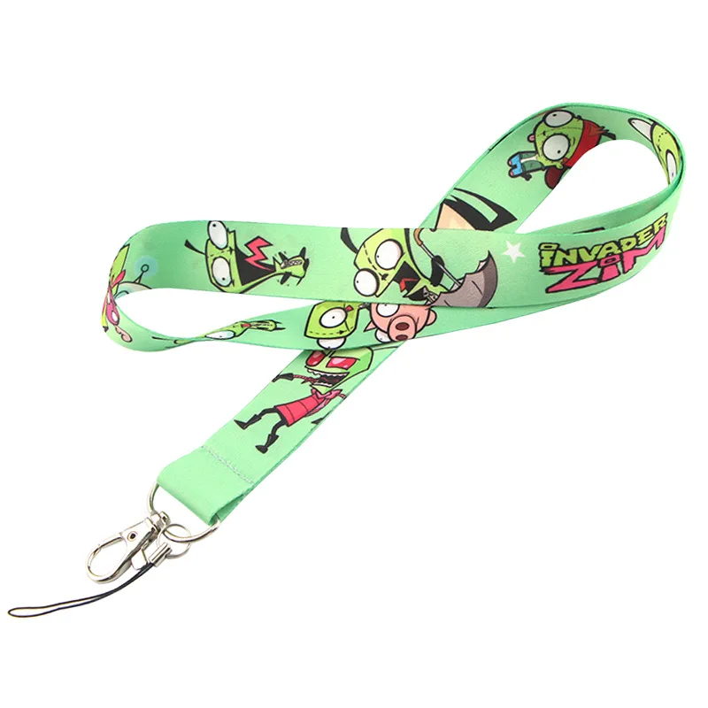 Invader Zim Art Cartoon Anime Fashion Lanyards Bus ID Name Work Card Holder Accessories Decorations Kids Gifts