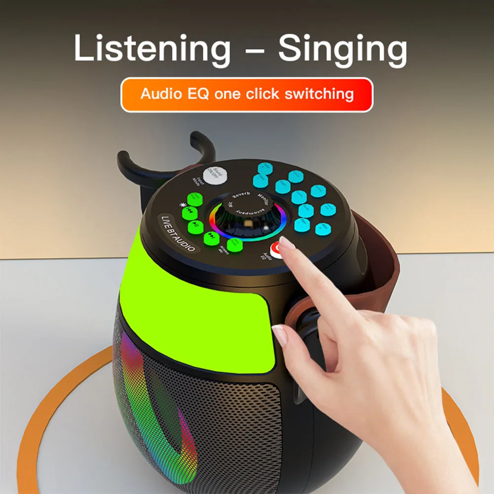 

Gathering Home Home Stereo Player Sing Karaoke ABS Built-in Audio EQ Dynamic Microphone Easy Removal Female Voice