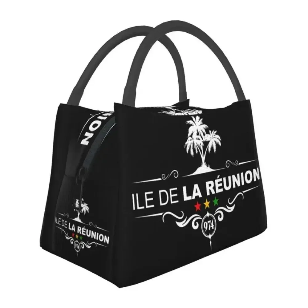 Custom Reunion Island 974 Lunch Bags Men Women Cooler Thermal Insulated Box for Office Travel