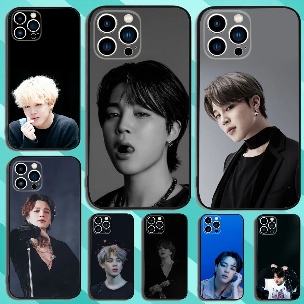 Park Ji-Min K-Kpop B-T-S Phone Case For iPhone 15,14,13,12,11,Plus,Pro Max,XS,X,XR,SE,Mini,8,7 Soft Silicone Black Cover