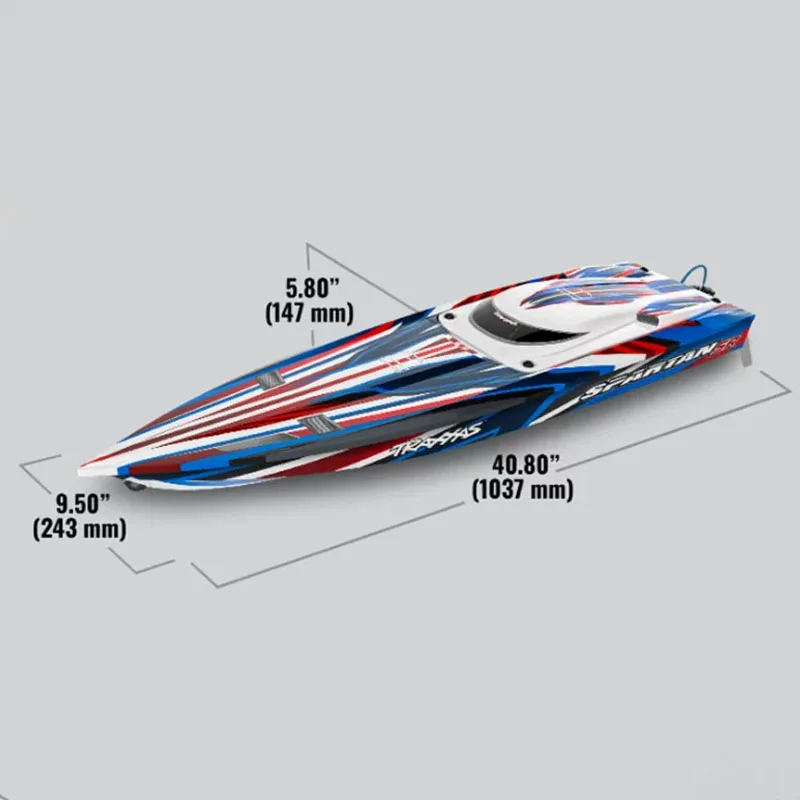 RC Brushless Speedboat Model SPARTAN SR Racing Boat Remote Control Boat Model Speedboat Trailer Toy Gift 1037mm Hull