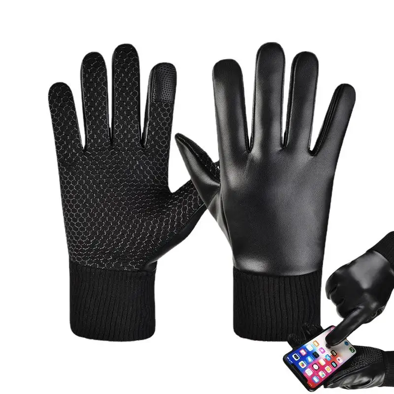 Winter Touch Gloves Thermal Warm Touch Work Gloves Cold Weather Thermal Warm Gloves Anti Slip High Sensitivity For Hiking