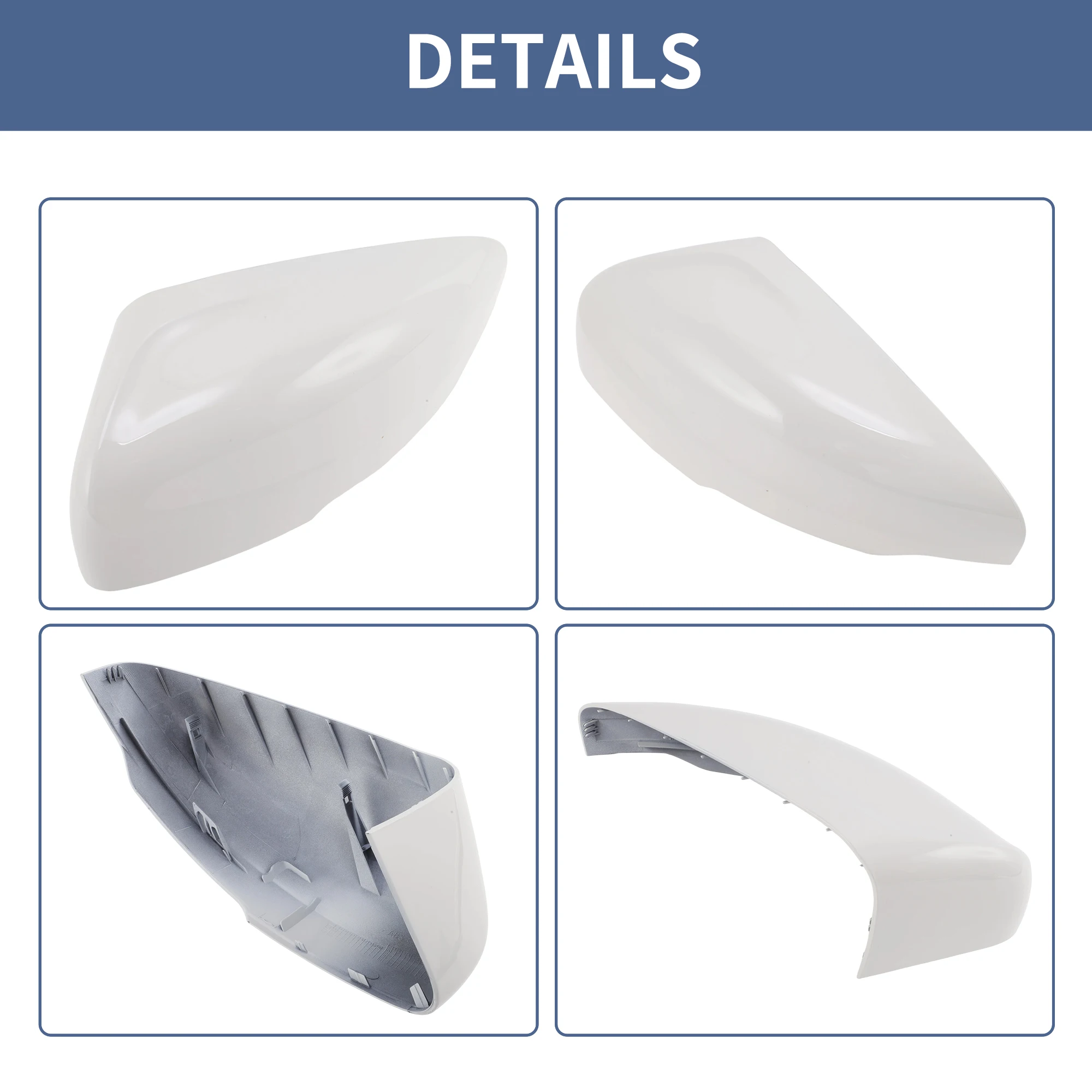 UXCELL Rearview Mirror Cover Cap Left Driver Side Ice White for VOLVO XC60 2014-2017