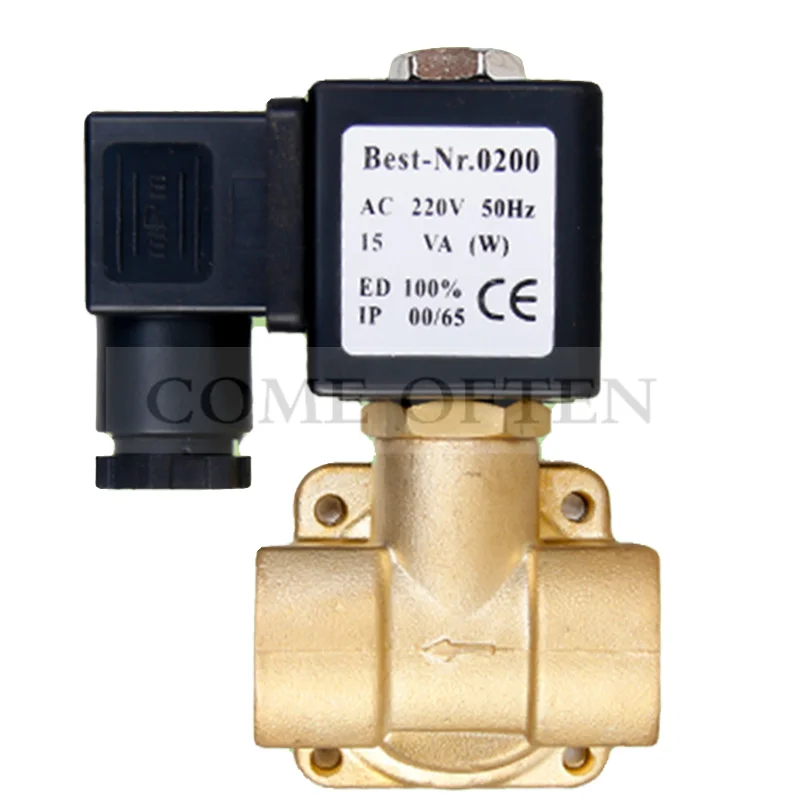 16bar 2Way 0927200 Series Normally Closed  High Pressure Solenoid Valve 80°C Brass Water Air Solenoid Valve 3/8