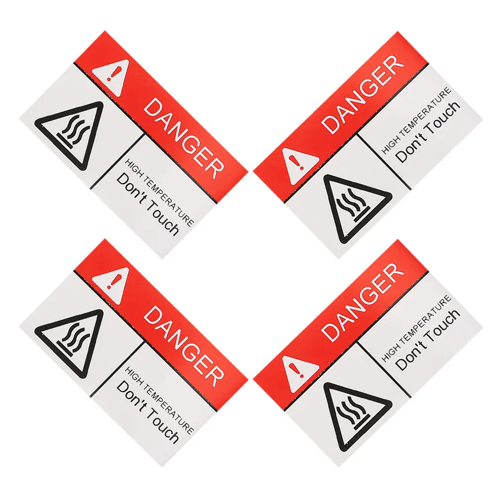 

4pcs High Temperature Warning Stickers Heat Resistant Safety Decal For Industrial Machinery Kitchen Equipment Burn Prevention