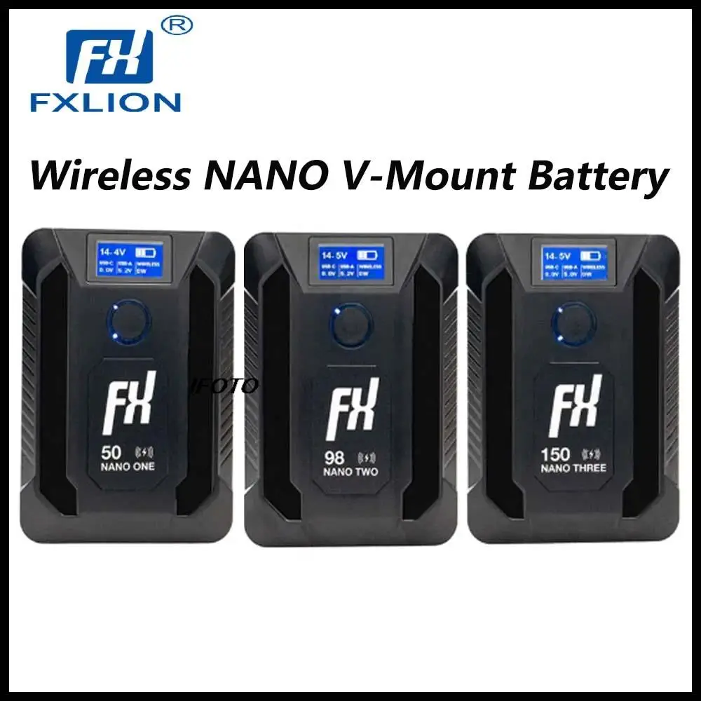 FXLION Wireless NANO One/Two/Three V-Mount Battery Type-C USB-A/-C Output High Capacity Battery For Camera LED Light Monitor