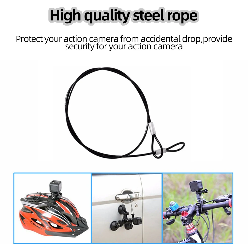 For GoPro Stainless Steel Tether Lanyard Anti-lost Rope For GoPro Hero 13 12 11 10 9 8 Insta360 X4 X3 DJI Action 4 3 AKASO SJCAM