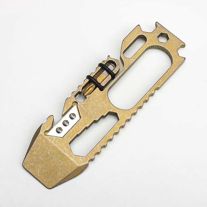 

SUZAKU EDC Made Multi Functional Titanium Keychain Tools Pocket Ultralight Key Clip Practical Card Knife Emergency Screwdriver