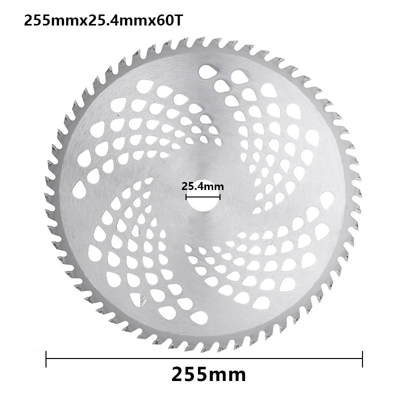 10 Inch 255x25.4mm Alloy Brush Cutter Saw Blade  Garden Tool Replacement  Cutting Disc  Lawn Mower Grass Trimmer Blade