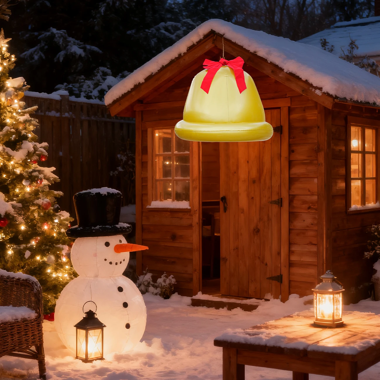 1PC Opblaasbare Bal met Strik Giant PVC Opblaasbare Ballon Decor Fun Xmas Opblaasbare Yard Decor Outdoor Ornament