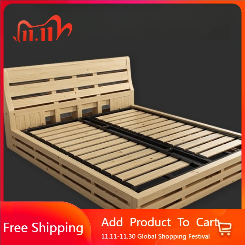 

Modern Frame Bed Bedroom Frame Floor Wooden Space Saving Storage Bed Sleeping Platform Letto Matrimoniale Lounge Suite Furniture