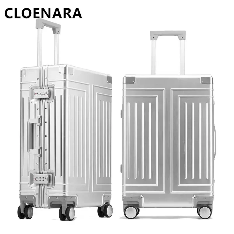 COLENARA-maleta de viaje de aleación de aluminio y magnesio para hombre, maleta con ruedas, equipaje de cabina, 26 ", 29 pulgadas, 20", 24