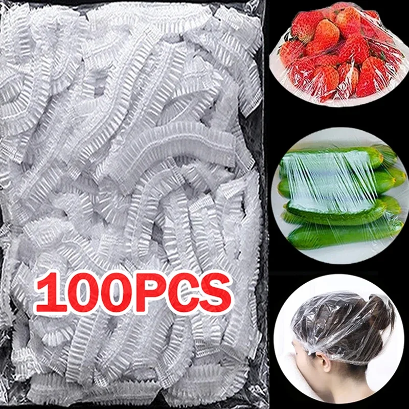 100/10 Stuks Wegwerp Voedsel Cover Plastic Elastische Wrap Zakken Groente Conservering Food Film Kom Hoezen Voor Koelkast