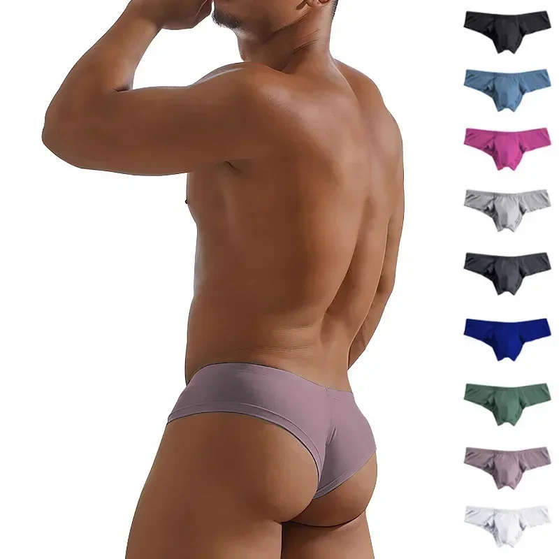 

ADANNU Briefs Male Underwear Nine Solid Colors Insensitivity Skin-friendly Color With Zero Independent Codpiece Men Sport Short