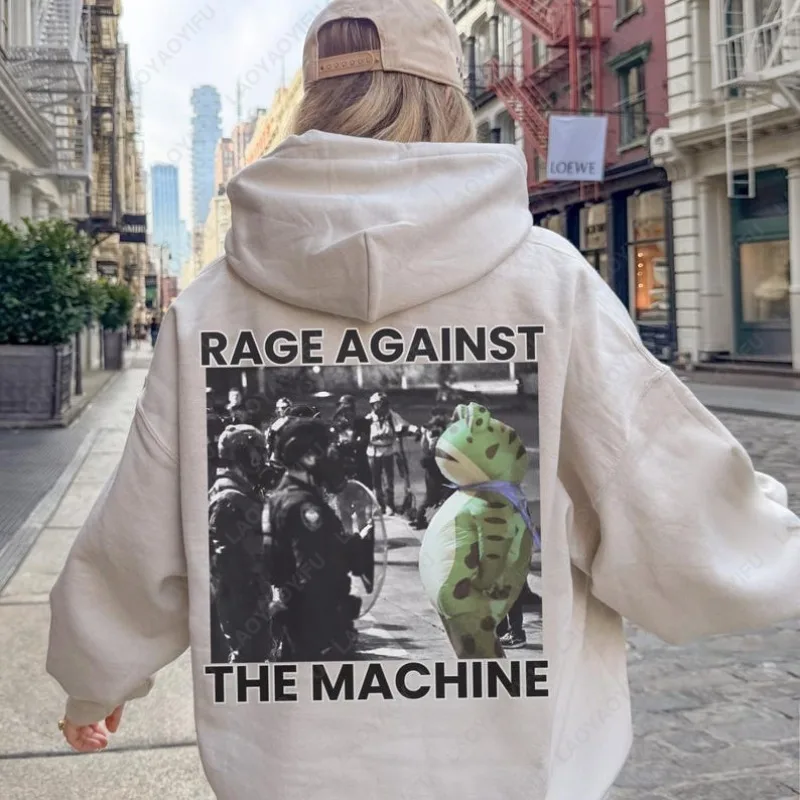 

Portland Frog Protester Anti ICE Hoodie Unisex Protest Anti Establishment Resistance Sweatshirt Men Women Vintage Pullover Gifts