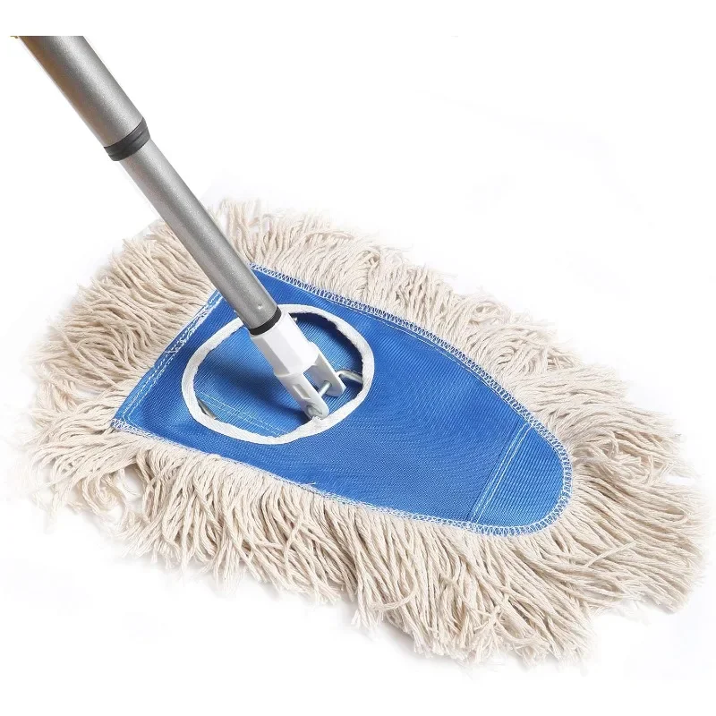 

Washable Cotton Mop Head with Adjustable Handle - Removes Dust and Dirt from Surfaces and Hard to Reach Areas Doubles