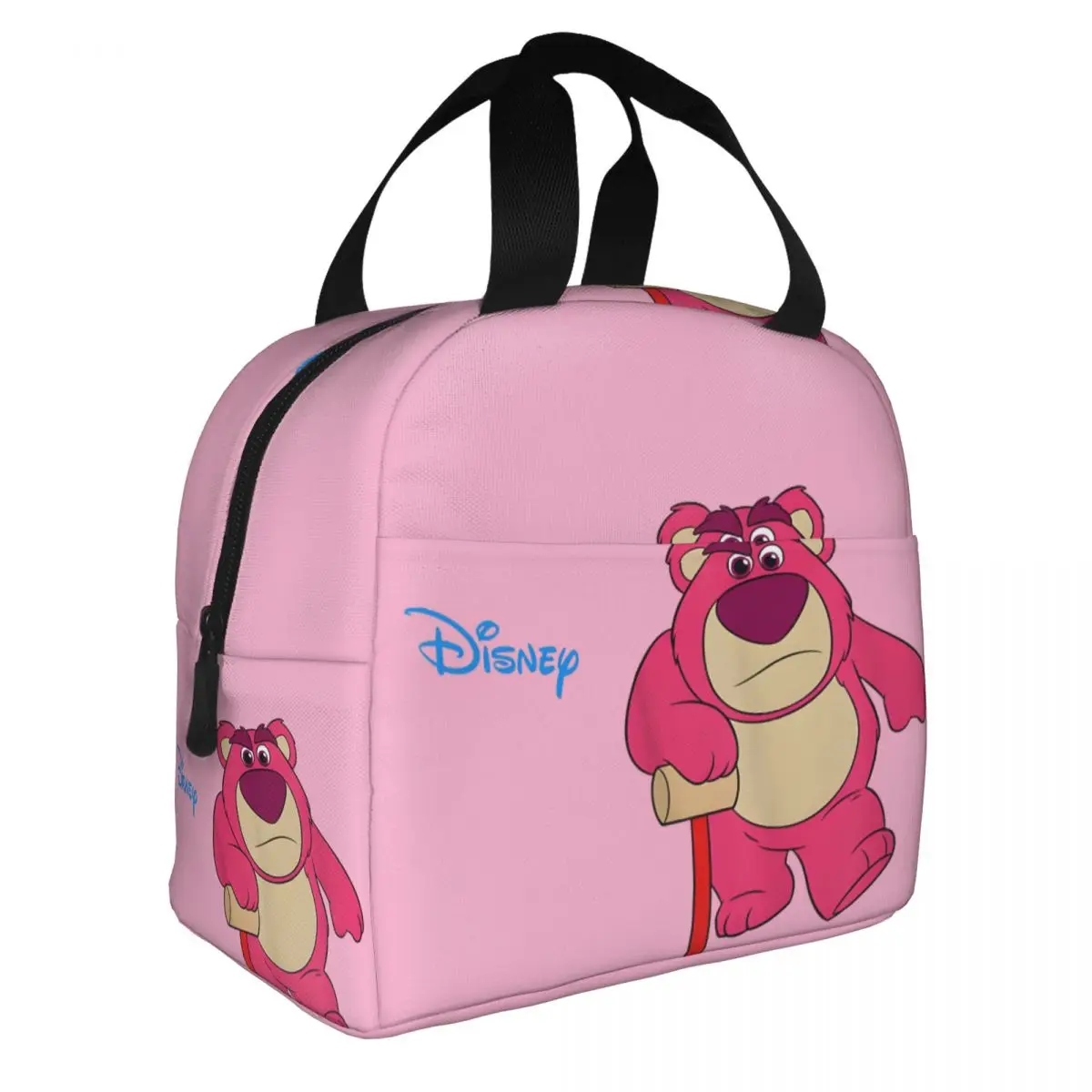 Funny Outdoor Ice Bag Disney Toy Story Lotso Huggin Bear High School Ice Pack Travel Lunch Box Bag Zipper Closure