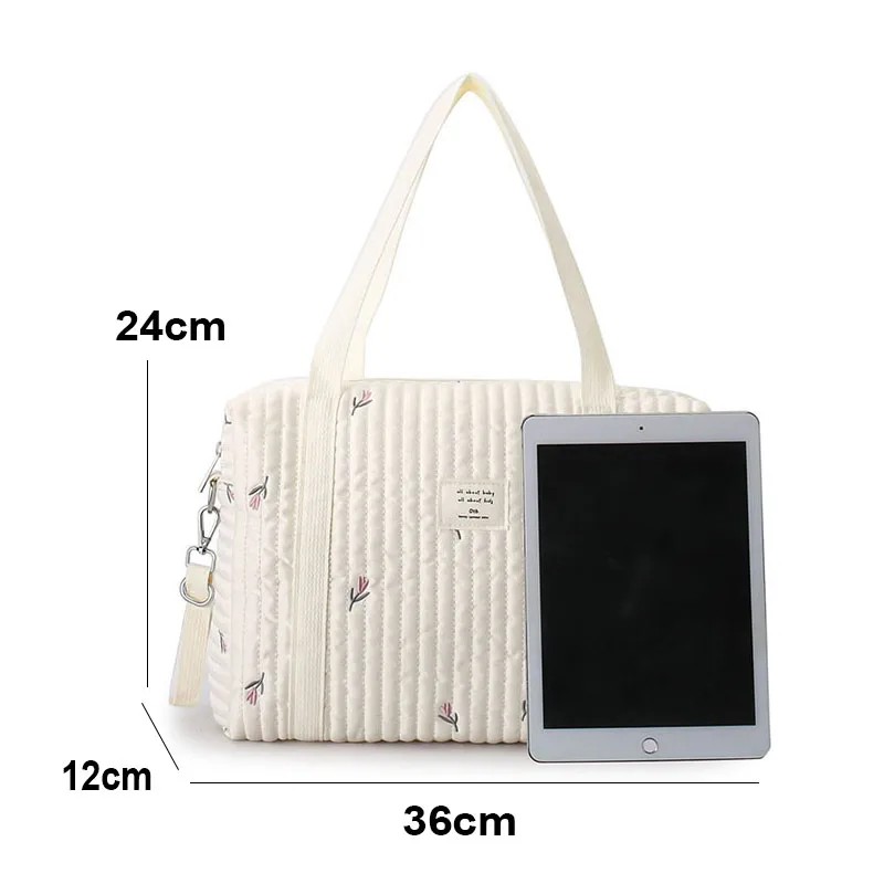 Zipper Embroidery Quilted Baby Diaper Bag Organizer Maternity Bag for Stroller Mommy Single Shoulder Bag Travel Large Outing Bag