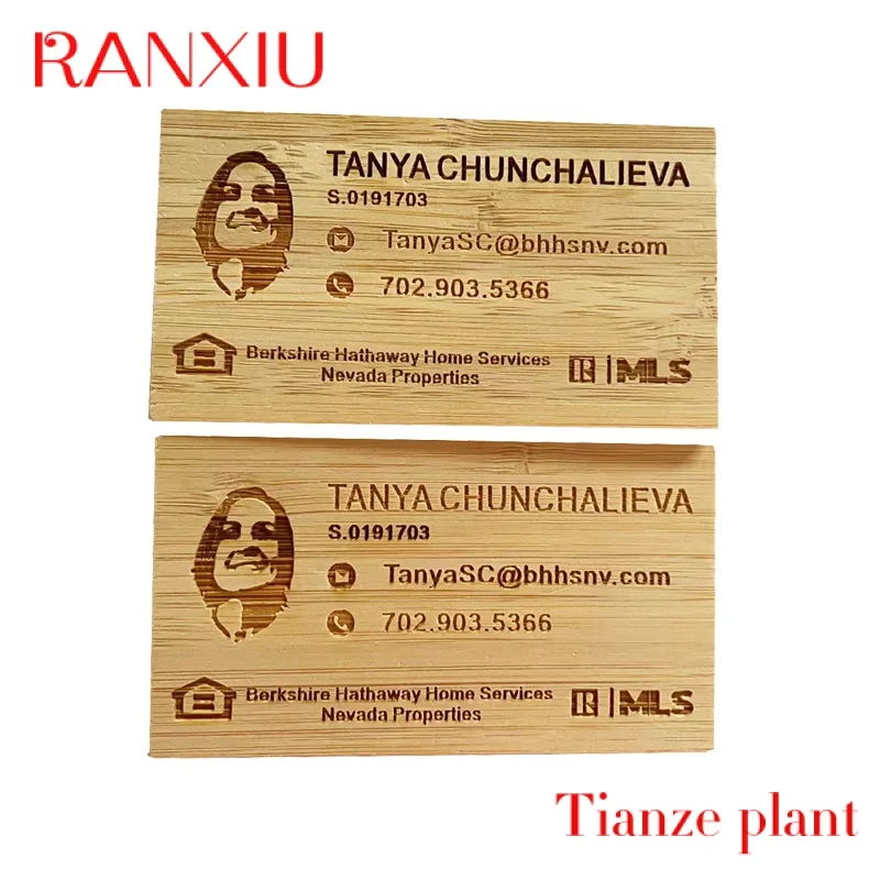 Tarjeta N reciclable con logotipo personalizado grabado, tarjeta ood N para busins