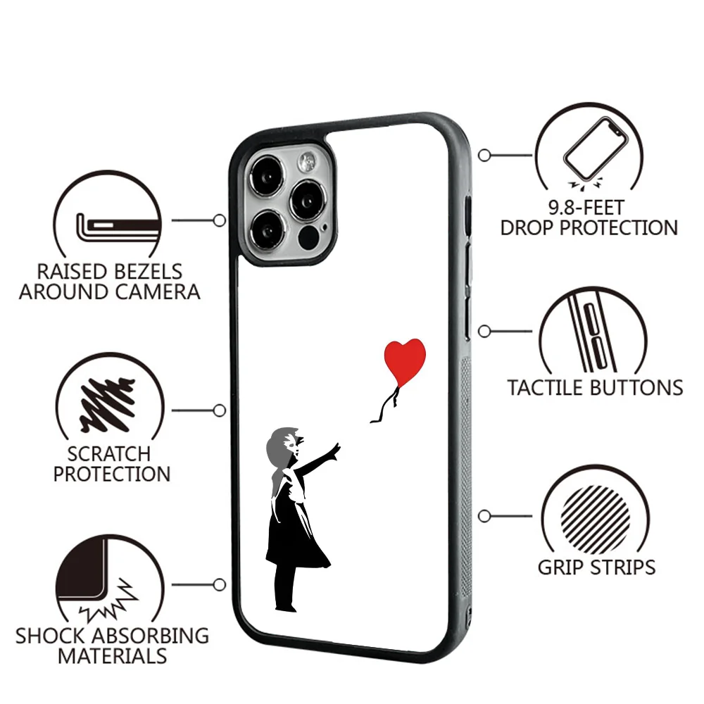 Banksy Letting Love Go Balloon Girl Phone Case For Samsung S10 S20 S21 S22 S24 S30 Plus ULTRA Mirror Acrylic Cover