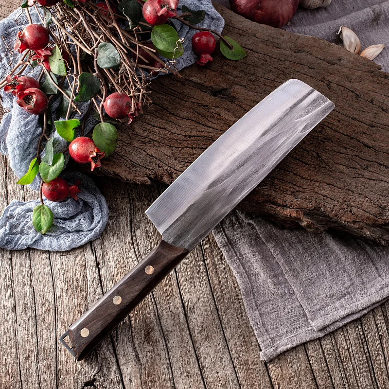 

Kitchen Knives Forged Hammered Stainless Steel Household Meat Vegetable Slicing Knifes Cooking Cleaver Chef's Knives