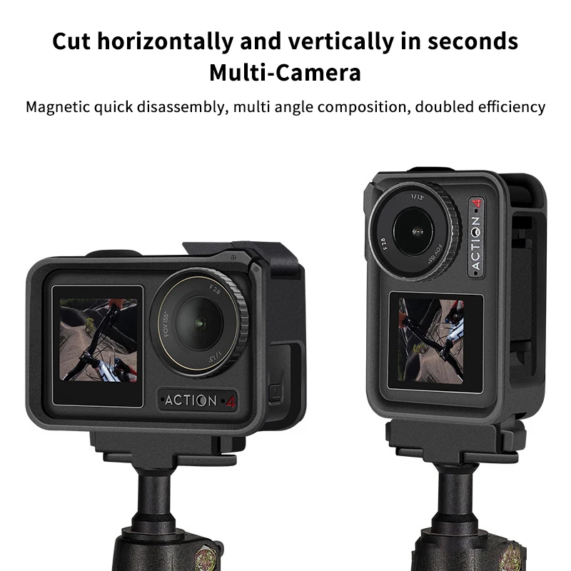 كاميرا رياضية حامل مغناطيسي قابل للطي لـ OSMO Action 5 Pro/4/3 محول سريع التحرير تمديد قاعدة تثبيت الملحقات