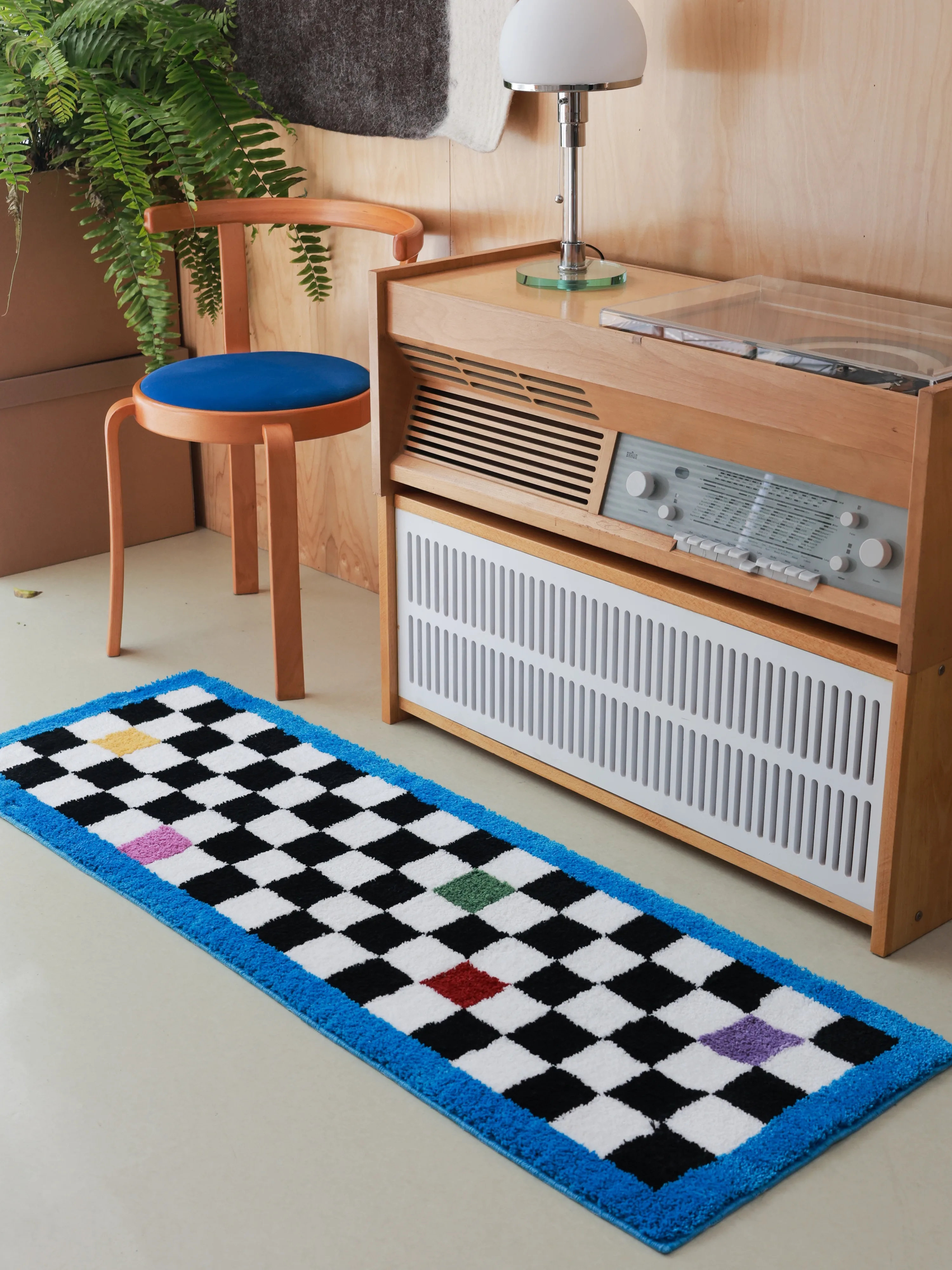 

Blue Door Original Long Rectangle Carpet Girls Dormitory Cute Bedside Rug Bedroom Decor Polyester Machine Washable Minimalist...