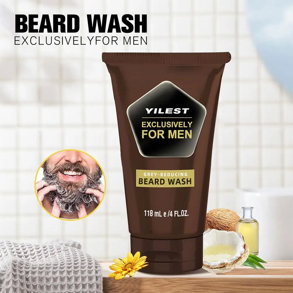 1pcs 118ml Men's Beard Care Agent Multi Natural Plant Into Fibers And Essence Can Beard Beard Nourish Penetrate Damaged Rep V6l6