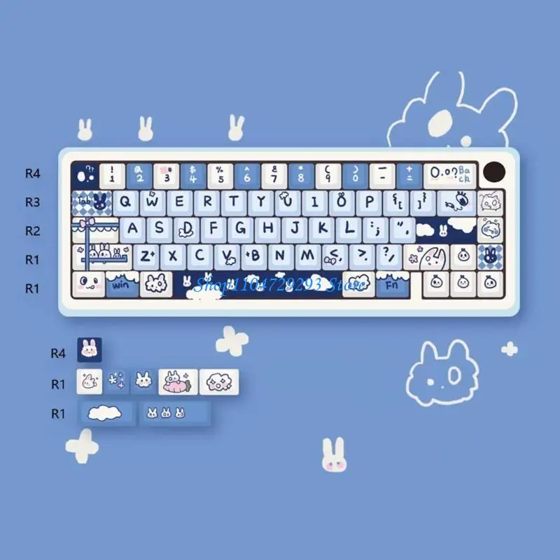 y2gd 74 مفتاح pbt mda ملف تعريف keycaps صبغة عملية تسامي لطيف موضوع حيوان keycap
